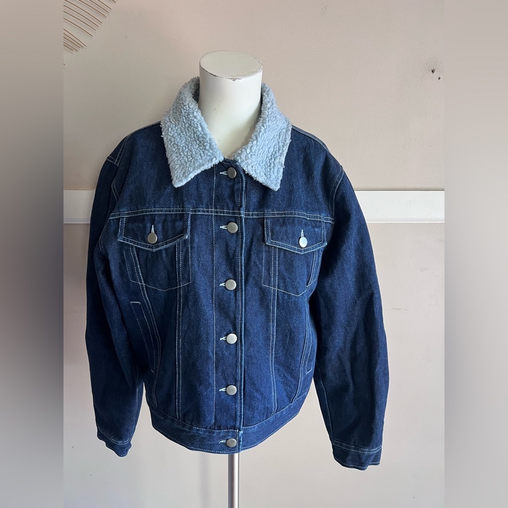 Outer Edge Blue Sherpa Jacket Size L